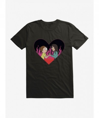 Rick And Morty Flame Graphic Tee for Men