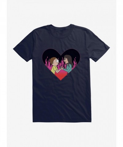 Rick And Morty Flame Graphic Tee for Men