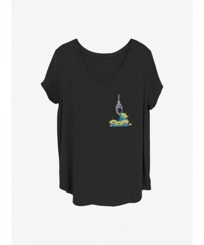 Disney Toy Story Comfortable Pocket Print T-Shirt for Girls - Plus Size Black