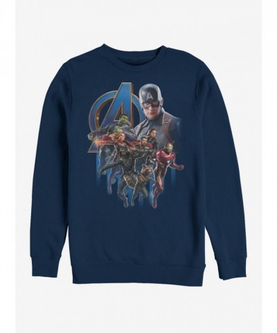 Marvel Avengers Endgame Navy Blue Unisex Sweatshirt with Avengers Group Poster