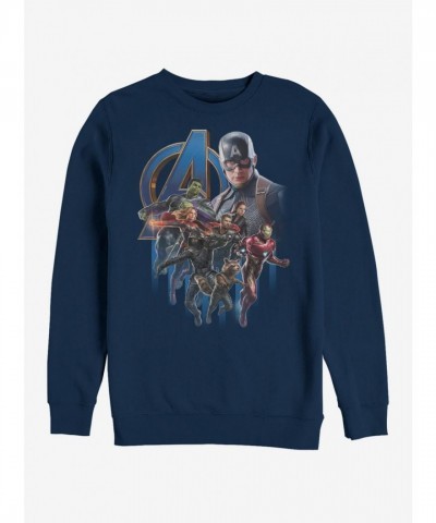 Marvel Avengers Endgame Navy Blue Unisex Sweatshirt with Avengers Group Poster