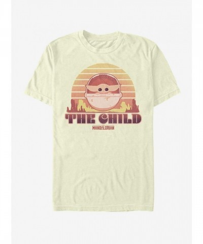Star Wars Mandalorian Grogu Sunset Unisex T-Shirt - Beige