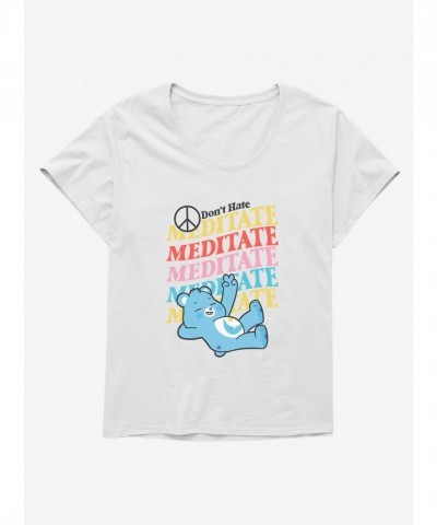 Care Bears Bedtime Bear Don't Hate Meditate Women's Plus Size Scoop Neck Tee
