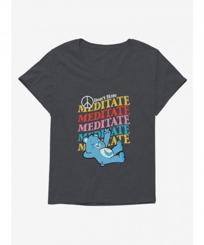 Care Bears Bedtime Bear Don't Hate Meditate Women's Plus Size Scoop Neck Tee