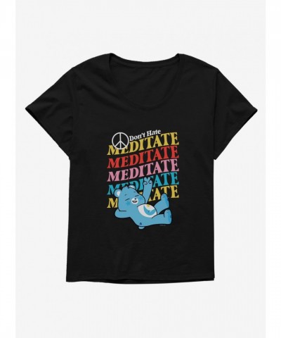 Care Bears Bedtime Bear Don't Hate Meditate Women's Plus Size Scoop Neck Tee
