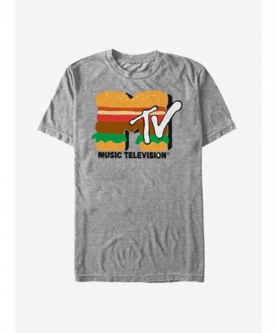 MTV Cheeseburger Logo T-Shirt in Gray for Unisex