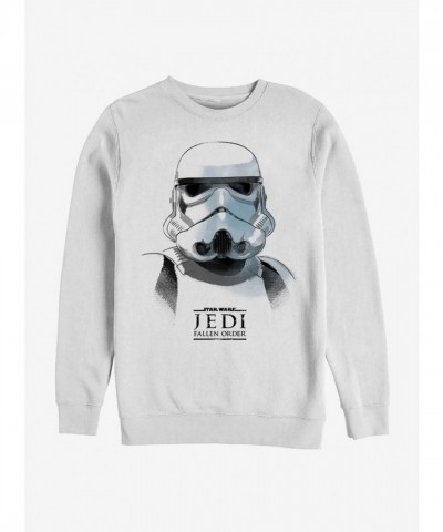Star Wars Trooper Mask Sweatshirt for Men - Jedi Fallen Order White