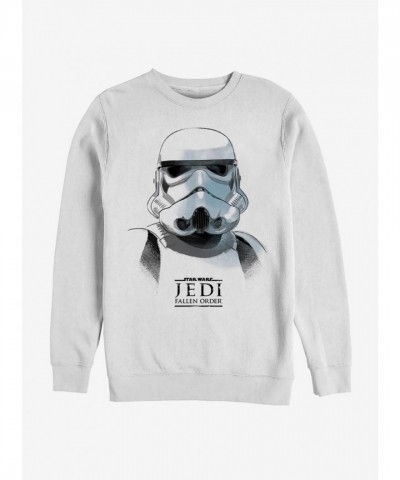 Star Wars Trooper Mask Sweatshirt for Men - Jedi Fallen Order White