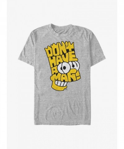 The Simpsons Bart Typography Grey T-Shirt for Men