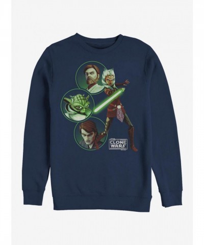 Comfortable Star Wars Clone Wars Light Side Crew Sweatshirt - Blue for Men