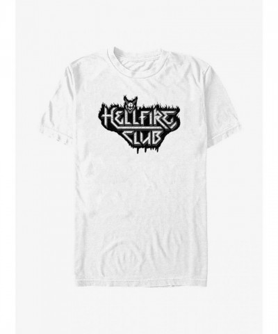 Stranger Things Demon Logo T-Shirt - Lightweight Cotton Men's White