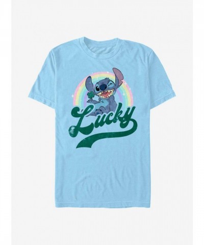 Disney Lilo & Stitch Rainbow T-Shirt - Men's Blue Comfort Fit