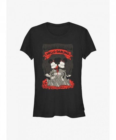 Disney Girls Hello Darling Mickey & Minnie Mouse Tee - Black