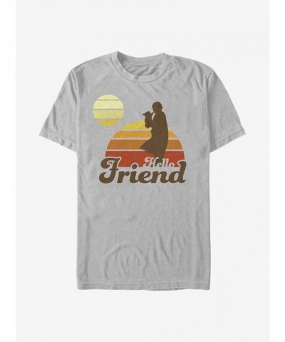 Star Wars Mando Retro Sunset T-Shirt - Men's Silver