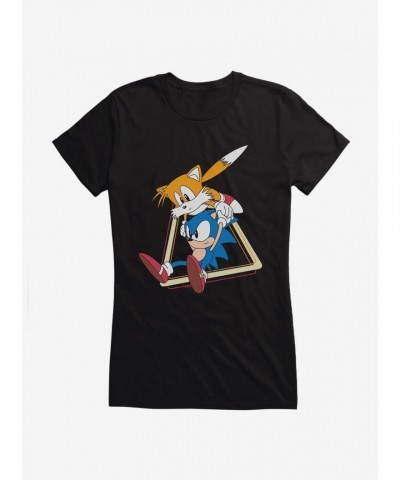 Sonic And Tails Rescue Adventure Girls Junior T-Shirt