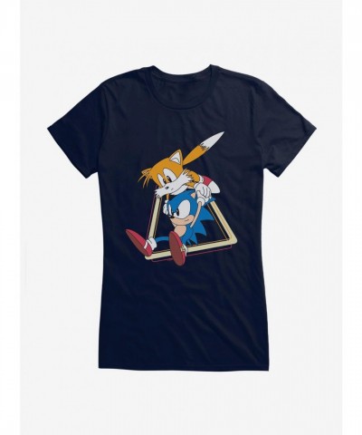 Sonic And Tails Rescue Adventure Girls Junior T-Shirt