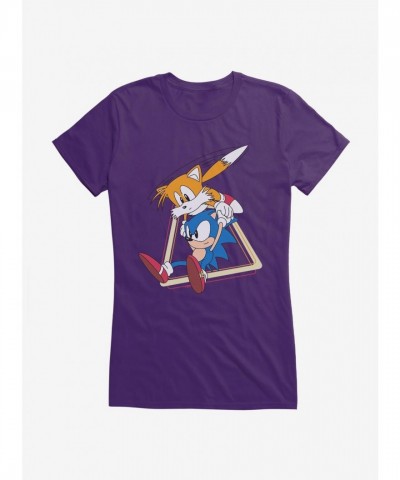 Sonic And Tails Rescue Adventure Girls Junior T-Shirt