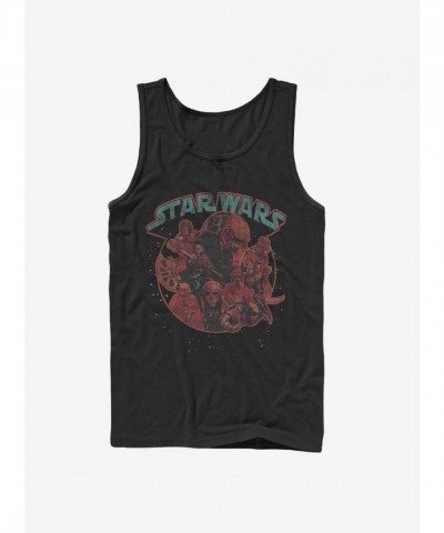 Star Wars The Rise Of Skywalker Retro Villains Men's Cotton Tank Top - Black