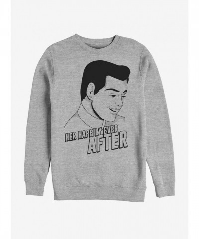 Disney Charming Grey Crew Sweatshirt - Cinderella Inspired Classic Fit for Men