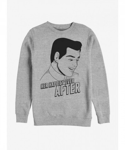 Disney Charming Grey Crew Sweatshirt - Cinderella Inspired Classic Fit for Men