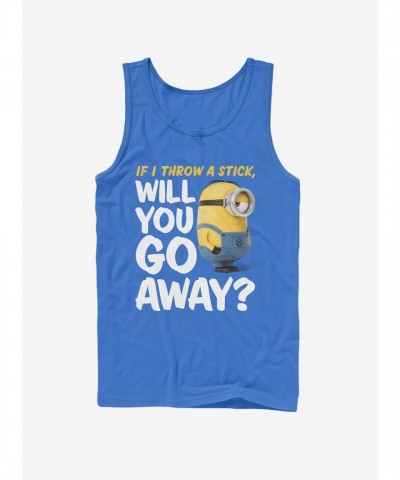 Despicable Me Minion Go Away Unisex Tank Top - Grey