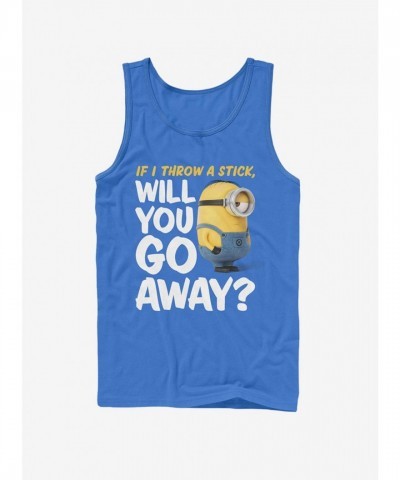 Despicable Me Minion Go Away Unisex Tank Top - Grey