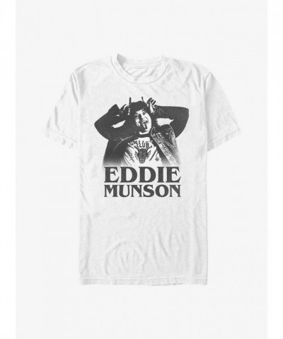 Stranger Things Eddie Munson Horns Unisex T-Shirt - White