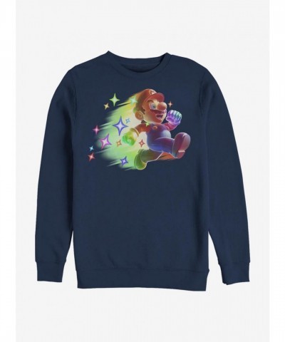 Super Mario Rainbow Deluxe Unisex Crewneck Sweatshirt - Blue