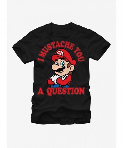 Nintendo Black Mario Mustache T-Shirt - Unisex
