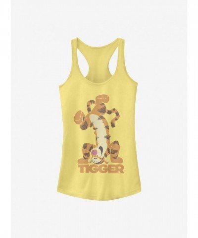 Disney Girls Cotton Winnie The Pooh Tigger Bounce Tank Top - Yellow