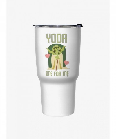 Yoda Inspired White Travel Mug for Star Wars Fans - Stainless Steel