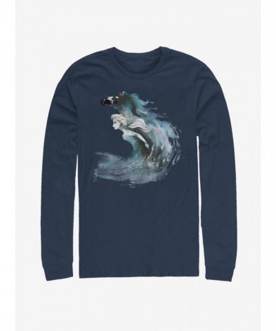 Disney Frozen 2 Watercolor Spirit T-Shirt - Long Sleeve Men's BLUE