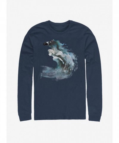 Disney Frozen 2 Watercolor Spirit T-Shirt - Long Sleeve Men's BLUE