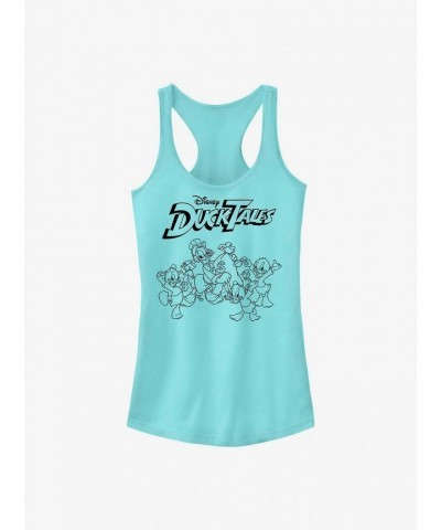 Disney Ducktales Blue Tie-Dye Girls Tank Top