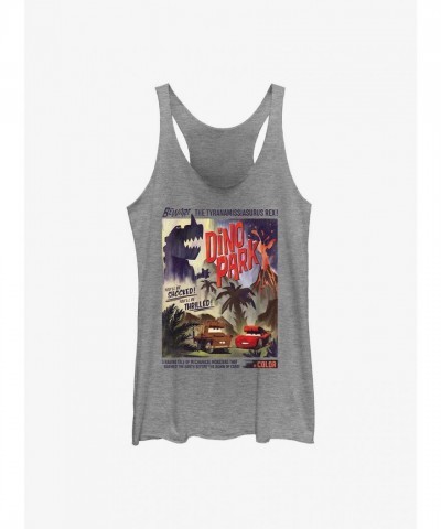 Retro Girls Car Poster Raw Edge Tank Top - Grey
