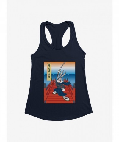 Looney Tunes Girls Cartoon Junior Tank Top Bugs Bunny Sword Japanese Text