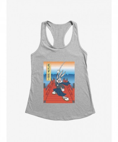 Looney Tunes Girls Cartoon Junior Tank Top Bugs Bunny Sword Japanese Text
