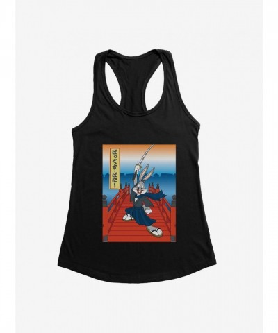 Looney Tunes Girls Cartoon Junior Tank Top Bugs Bunny Sword Japanese Text