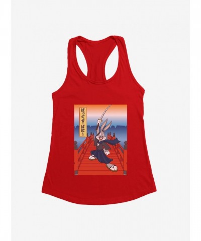 Looney Tunes Girls Cartoon Junior Tank Top Bugs Bunny Sword Japanese Text