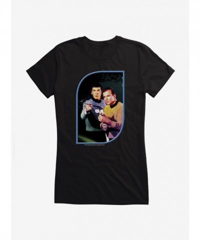 Star Trek Original Series Kirk Spock Ray Gun Tee for Girls