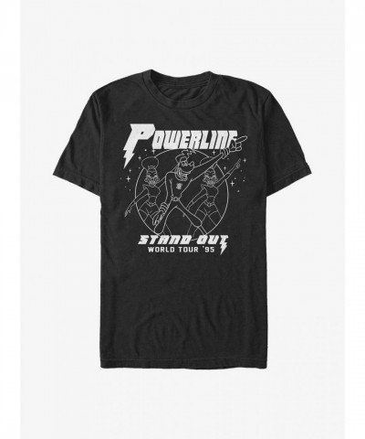 Disney Goofy Movie Powerline T-Shirt for Men - Black Standout '95 Edition
