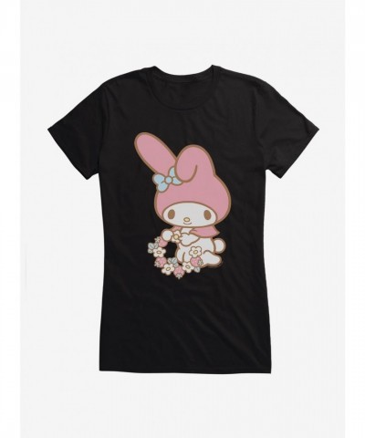 My Melody Flower Collecting Girls Cotton T-Shirt
