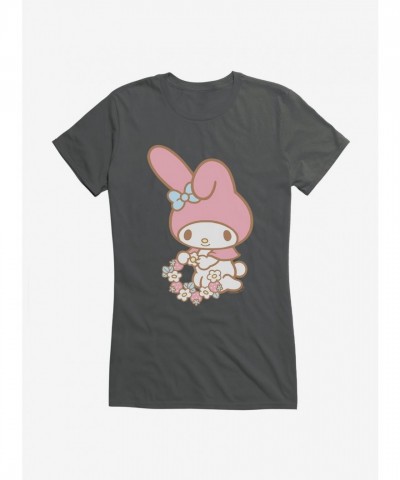 My Melody Flower Collecting Girls Cotton T-Shirt