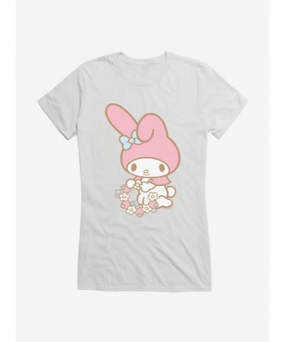 My Melody Flower Collecting Girls Cotton T-Shirt