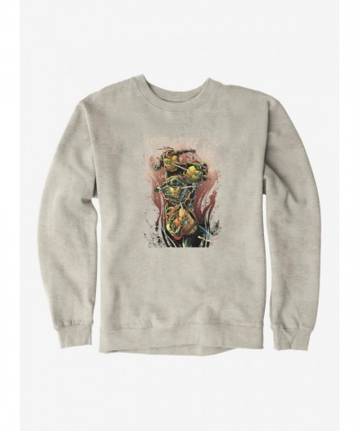 Teenage Mutant Ninja Turtles Group Battle Brown Sweatshirt for Men