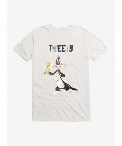Looney Tunes Men's Cotton T-Shirt Featuring Sylvester Chasing Tweety