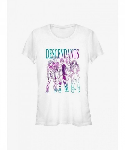 Disney Descendants Girls T-Shirt - Lightweight White Cotton