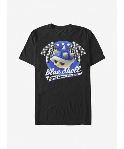 Nintendo Men's Comfortable Black Mario Blue Shell Tee