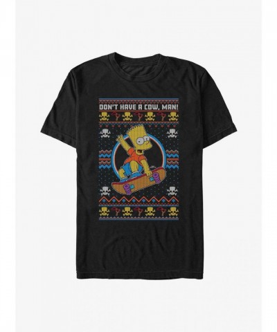 The Simpsons Ugly Christmas T-Shirt for Men - Featuring Bart - Black
