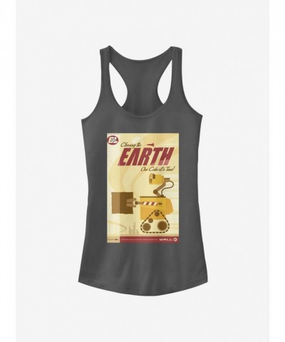 Disney Pixar Wall-E Earth Cleaning Grey Tank Top for Girls
